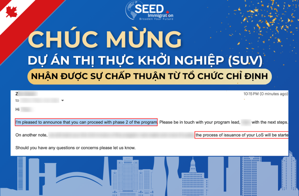 Chúc Mừng Dự Án Thị Thực Khởi Nghiệp (SUV) Nhận Được Sự Chấp Thuận Từ Tổ Chức Chỉ Định (Designated Organization)