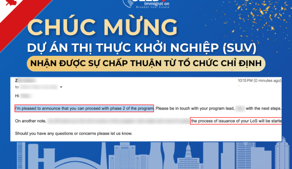 Chúc Mừng Dự Án Thị Thực Khởi Nghiệp (SUV) Nhận Được Sự Chấp Thuận Từ Tổ Chức Chỉ Định (Designated Organization)